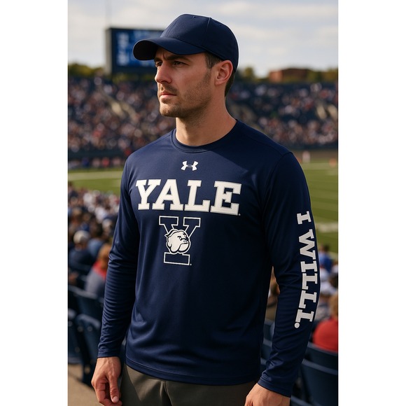 Under Armour Other - Under Armour Yale Bulldogs Long Sleeve HeatGear Performance Shirt Men's Med Blue